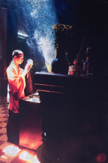 Monk praying